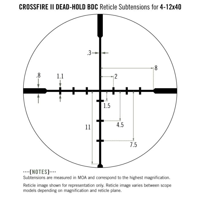 Vortex Crossfire II 4-12x40 AO Riflescope Dead-Hold BDC MOA