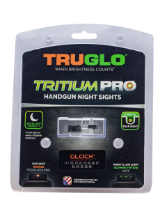 TruGlo TG-231G2C Tritium Pro Night Sights Square High Set Green with Orange Outline Front/U-Notch Green with Black Outline Rear with Nitride Fortress Finished Frame for Glock 20,21,25,29-32,37,40,41