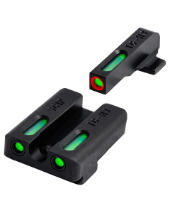 TruGlo TG-13SG4A TFX  3-Dot Set Tritium/Fiber Optic Green with White Outline Front, Green Rear Optic with Nitride Fortress Finished Frame for Sig P365