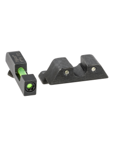 Trijicon 601102 DI Night Sight Set Interchangeable Tritium/Fiber Optic Green with Black Outline Front, Tritium Green with Black Outline Rear Black Frame for Most Glock (Except MOS Variants)