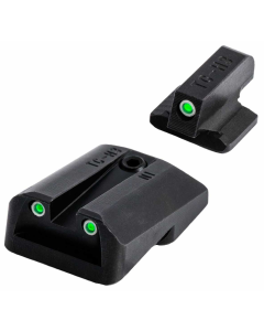 TruGlo TG-TG231N2 Tritium Night Sights Square Green with White Outline Front/U-Notch Green Rear with Nitride Fortress Finished Frame for 1911 with Novak 270 Front, 450 Rear