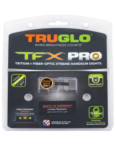 TruGlo TG-TG13SJ1PC TFX Pro  Tritium/Fiber Optic Green with Orange Outline Front with Nitride Fortress Finished Frame for S&W J Frame