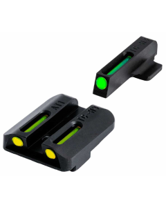 TruGlo TG-TG131ST1Y TFO  Square Tritium/Fiber Optic Green Front/U-Notch Yellow Rear with Nitride Fortress Finished Frame for Sig P-Series with #8 Front & Rear