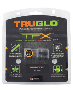 TruGlo TG-TG13BR1A TFX  Tritium/Fiber Optic Green with White Outline Front Sight with Nitride Fortress Finished Frame for Beretta Px4 Storm