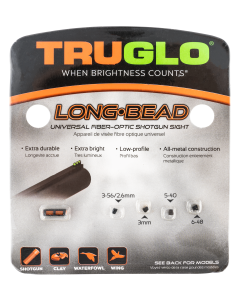 Truglo TG947UR Long Bead  Metal Universal Shotgun Red Fiber Optic Black