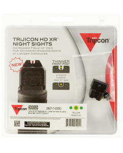 Trijicon 600850 HD XR Night Sight Set 3-Dot Tritium Green with Yellow Outline Front, Green with Black Outline Rear Black Frame for S&W M&P, M&P M2.0, 9/40 SD VE (Except M&P Shield, CORE)