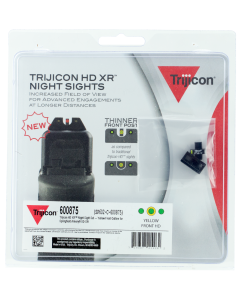 Trijicon 600875 HD XR Night Sight Set 3-Dot Tritium Green with Yellow Outline Front, Green with Black Outline Rear Black Frame for Springfield XD-S, XD-E