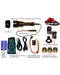 Sniper Hog Lights 50LRX Gun Hunters Lights 3 Color Package (Red,Green,IR)