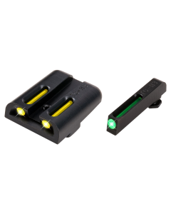 TruGlo TG-131GT2Y TFO  Square Hight Set Tritium/Fiber Optic Green Front/U-Notch Yellow Rear with Nitride Fortress Finished Frame for Glock 20,21,29-32,37,40,41 (Except MOS Variants)