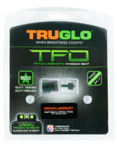 TruGlo TG-131NT2 TFO  Square Tritium/Fiber Optic Green Front/U-Notch Green Rear with Nitride Fortress Finished Frame for 1911 with Novak 270 Front, 450 Rear