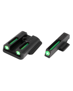 TruGlo TG-131RT2 TFO  Square Tritium/Fiber Optic Green Front/U-Notch Green Rear with  Nitride Fortress Finished Frame for Ruger LC, LC9s, LC380