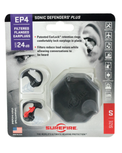 SureFire EP4BKLPR EP4 Sonic Defenders Plus Large 24 dB Flanged Black Polymer Buds for Adults 1 Pair