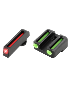 TruGlo TG-131G3 Fiber-Optic  3-Dot Set Red Front, Green Rear with Nitride Fortress Finished Frame for Glock 42, 43 (Except MOS Variants)