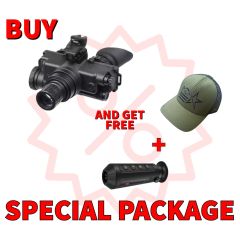 AGM Wolf-7 Pro NW1 Night Vision Goggle with Gen 2+ Level 1 P45-White Phosphor IIT Included: NVG, Goggle Kit, Rhino Mount HM, Soft Case and Hard Case Package