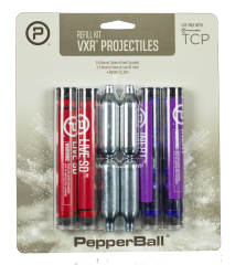 PepperBall 970010216 TCP VXR Projectile Refill Kit 2-6 Count Tubes of Inert projectiles (VXR), 2-6 Count  Tubes of LIVE SD projectiles (VXR) & 4-8g CO2 Cartridges