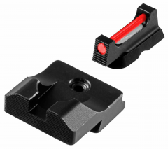 TruGlo TG-TG132CZ Fiber-Optic Pro Square Red Front, Black Rear with Nitride Fortress Finished Frame for CZ 75