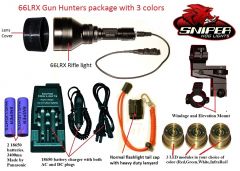 Sniper Hog Lights 66LRX Gun Hunters Package with 3 colors (Red, Green, IR)