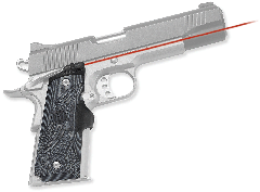 Crimson Trace LG904 Lasergrips Master Series 5mW Red Laser with 633nM Wavelength & 50 ft Range Black & Gray G10 Material for 1911 Commander, Government