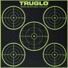Truglo TG-11A6 Tru-See  Self-Adhesive Paper 5-Bullseye Black/Green 6 Per Pkg