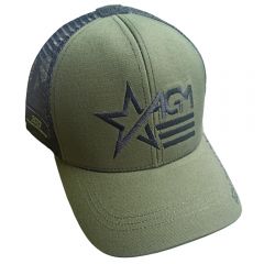 AGM Cap – "AGM Global Vision" Cap, Color Green Black Mesh   