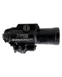 SureFire X400UHARD X400UH Weapon Light w/Laser 1000 Lumens/5mW Output White LED Light Red Laser 213 Meters Beam Universal/Picatinny Rails Mount Black Anodized Aluminum