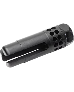 SureFire WARCOMPSPORT7625824 Warcomp Sport Flash Hider 30 Cal (7.62mm NATO) 5/8"-24 tpi, Open Tine 3-Prong, Ported Black Stainless Steel for AR/M4 Platform