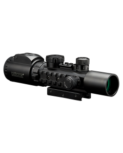 Konus 7170 KonusPro AS-34 Matte Black 2-6x28mm 34mm Tube Dual Illuminated Green/Red Engraved Mil-Dot Reticle Features Bubble Level