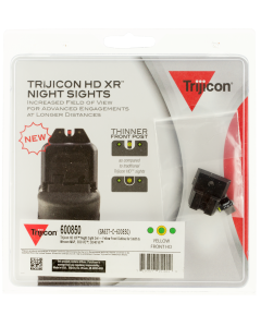 Trijicon 600850 HD XR Night Sight Set 3-Dot Tritium Green with Yellow Outline Front, Green with Black Outline Rear Black Frame for S&W M&P, M&P M2.0, 9/40 SD VE (Except M&P Shield, CORE)