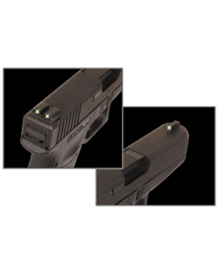 TruGlo TG-231X Tritium Night Sights Square Green Front/U-Notch Green Rear with Nitride Fortress Finished Frame for Springfield XD, XD-M, XD-S, XD-E