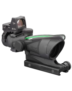 Trijicon 100552 ACOG Combo 4x 32mm Obj 36.80 ft @ 100 yds FOV Matte Black Finish Dual Illuminated Green Crosshair 223 Ballistic, RMR Type 2 3.25 MOA