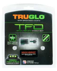 TruGlo TG-131NTI TFO  Square Tritium/Fiber Optic Green Front/U-Notch Green Rear with Nitride Fortress Finished Frame for 1911 with Novak 260 Front, 450 Rear