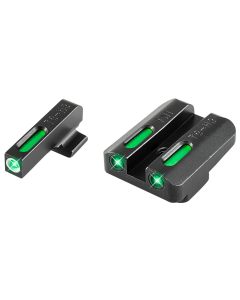 TruGlo TG-13FN2A TFX  3-Dot Set Tritium/Fiber Optic Green with White Outline Front, Green Rear with Nitride Fortress Finished Frame for FN 40 FNX, FNP, FNS