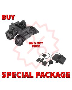 AGM NVG-50 NW1 Dual Tube Night Vision Goggle/Binocular 51 degree FOV with Photonis FOM 1400-1800 Gen 2+ P45-White Phosphor Level 1 IIT Special Package