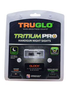 TruGlo TG-231G2C Tritium Pro Night Sights Square High Set Green with Orange Outline Front/U-Notch Green with Black Outline Rear with Nitride Fortress Finished Frame for Glock 20,21,25,29-32,37,40,41