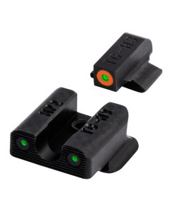 TruGlo TG-231MP2C Tritium Pro Night Sights Square Green with Orange Outline Front/U-Notch Green with Black Outline Rear with Nitride Fortress Finished Frame for S&W Bodyguard 380