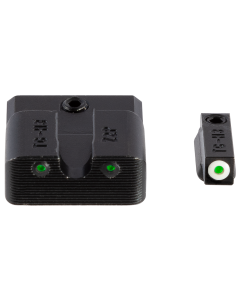 TruGlo TG-231MP3W Tritium Pro Night Sights Square Green with White Outline Front/U-Notch Green with Black Outline Rear with Nitride Fortress Finished Frame for S&W M&P Shield EZ 380