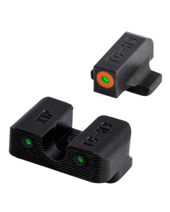 TruGlo TG-231X1C Tritium Pro Night Sights Square Green with Orange Outline Front/U-Notch Green with Black Outline Rear with Nitride Fortress Finished Frame for Springfield XD, XD-M, XD-S, XD-E