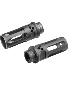 SureFire WARCOMP556CTN1228 Warcomp Flash Hider Black DLC Stainless Steel with 1/2"-28 tpi Threads, 2.40" OAL & Closed Tines for 5.56x45mm NATO M16 M4