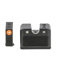 TruGlo TG-231G2MC Tritium Pro Night Sights 3-Dot High Set Green with Orange Outline Front, Green Rear with Nitride Fortress Finished Frame for MOS Glock 40, 41