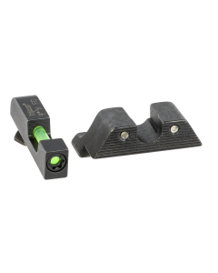 Trijicon 601102 DI Night Sight Set Interchangeable Tritium/Fiber Optic Green with Black Outline Front, Tritium Green with Black Outline Rear Black Frame for Most Glock (Except MOS Variants)