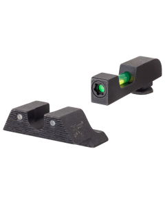 Trijicon 601106 DI Night Sight Set Interchangeable Tritium/Fiber Optic Green with Black Outline Front, Tritium Green with Black Outline Rear Black Frame for Glock 42, 43, 43X, 48