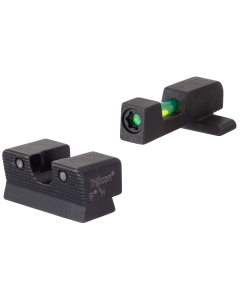 Trijicon 601118 DI Night Sight Set Interchangeable Tritium/Fiber Optic Green with Black Outline Front, Tritium Green with Black Outline Rear Black Frame for Springfield XD-S, XD-E