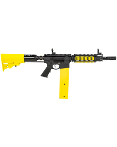 PepperBall 743-03-0494 VKS Carbine Pepperball Launcher Semi-Auto Black Rec with Yellow Furniture, 150 ft Range, HPA Stock Includes 2 Magazines, 13 Cubic Inch Air Tank & Hard Case
