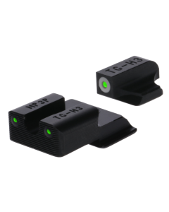 TruGlo TG-TG231MP4W Tritium Pro Night Sights Square Green with White Outline Front/U-Notch Green Rear with Nitride Fortress Finished Frame for S&W M&P Shield EZ 380