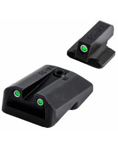 TruGlo TG-TG231N3 Tritium Night Sights Square Green Front & Rear with Nitride Fortress Finished Frame for 1911 with Novak 260 Front, 500 Rear