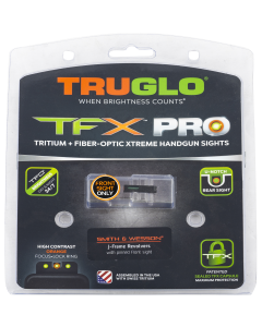 TruGlo TG-TG13SJ1PC TFX Pro  Tritium/Fiber Optic Green with Orange Outline Front with Nitride Fortress Finished Frame for S&W J Frame