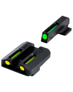 TruGlo TG-TG131AT1 TFO  Square Tritium/Fiber Optic Green Front/U-Notch Green Rear with Nitride Fortress Finished Frame for Kahr K,MK,P,PM,T,TP with New Dovetail (after 2004)