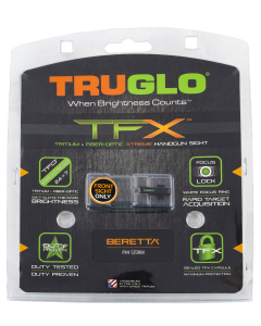 TruGlo TG-TG13BR1A TFX  Tritium/Fiber Optic Green with White Outline Front Sight with Nitride Fortress Finished Frame for Beretta Px4 Storm