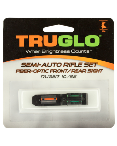TruGlo TG-111W Rimfire Fiber Optic Set Adjustable Red Front, Green Rear Black for Ruger 10/22 (Except Takedown)