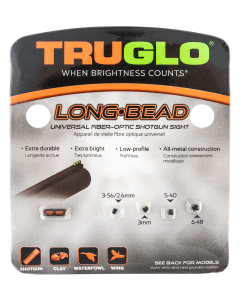 Truglo TG947UG Long Bead Universal Metal Shotgun w/Vent & 6-48 Base Rib Fiber Optic Green Black